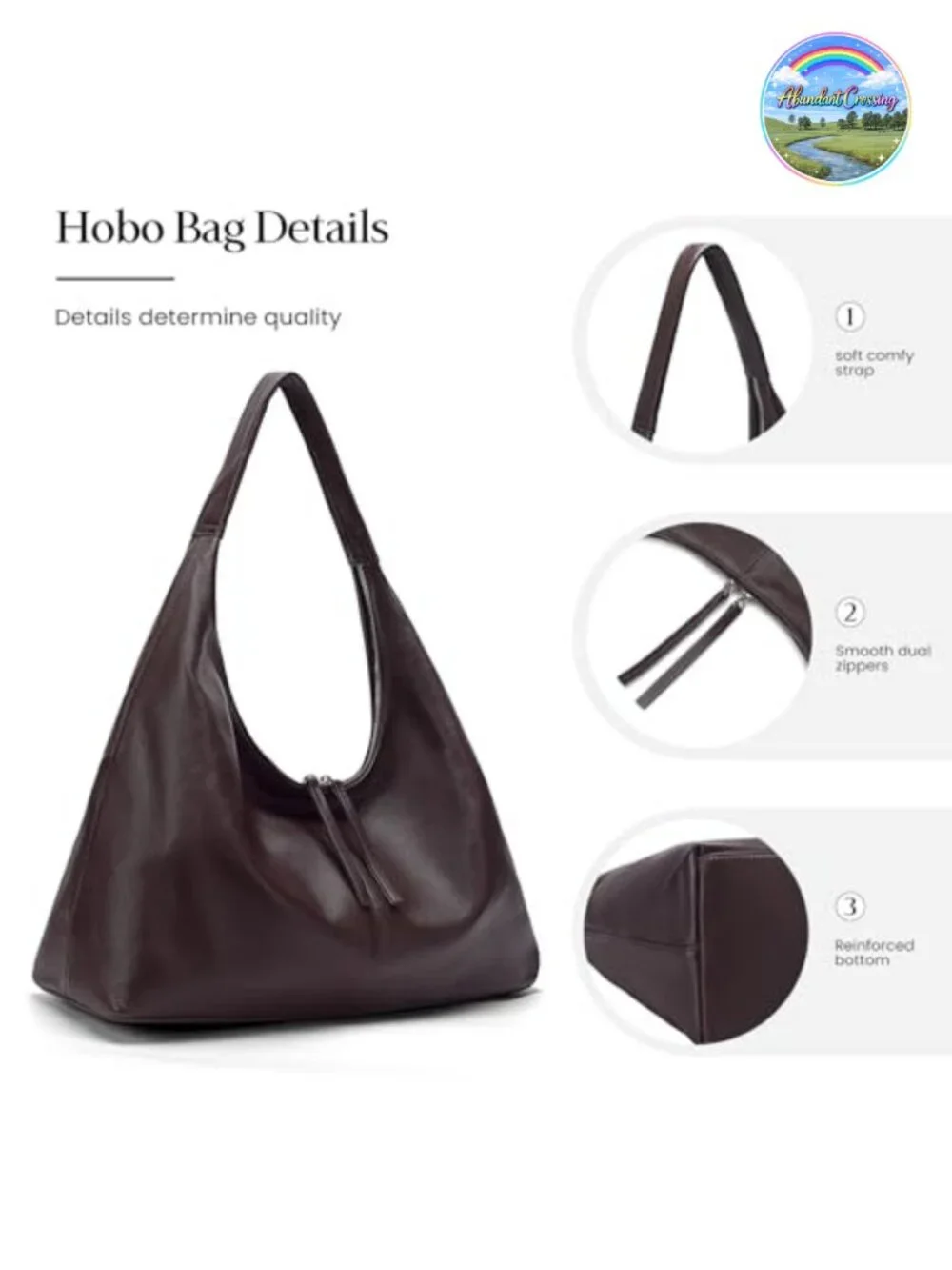 Ultra Soft Full Grain Leather Slouchy Hobo Bag Large Tote Shoulder Handbag
